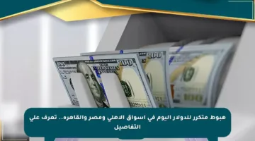 هبوط متكرر للدولار اليوم في أسواق الأهلي ومصر والقاهرة.. تعرف على التفاصيل